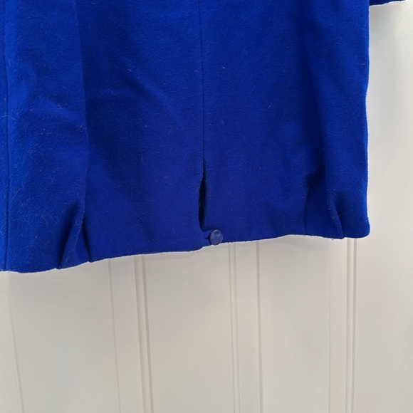 Via Royal Blue Crop 3/4 Sleeve Wool Coat Jacket Victoria’s Secret - Picture 6 of 9